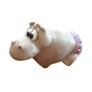 Disney Fantasia Hyacinth Hippo Mini Bisque Figurine Ballerina Tutu 1.25" Vintage